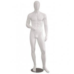 Mannekäng - Ansiktslös - Herr - Vit High Gloss