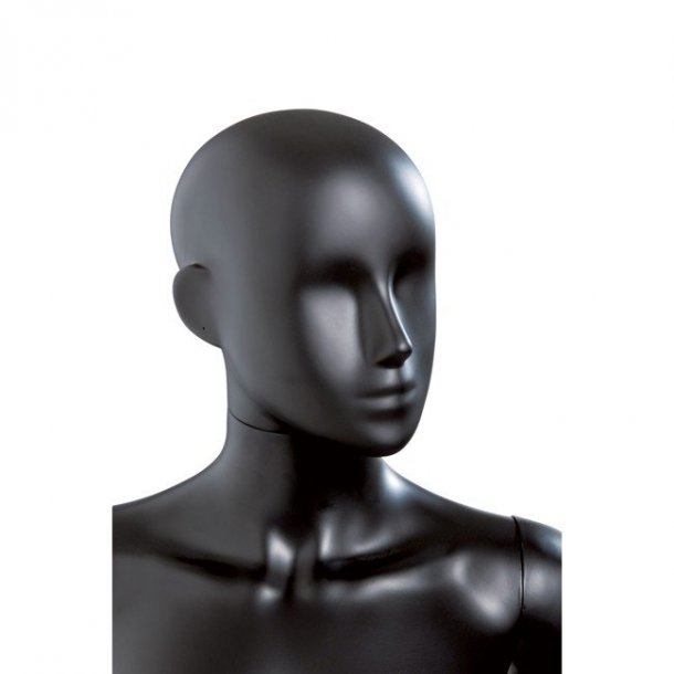 Abstract food black lady mannequin head with holes for earrings - MIX