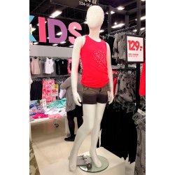 Abstract teenage pig mannequin with moon head