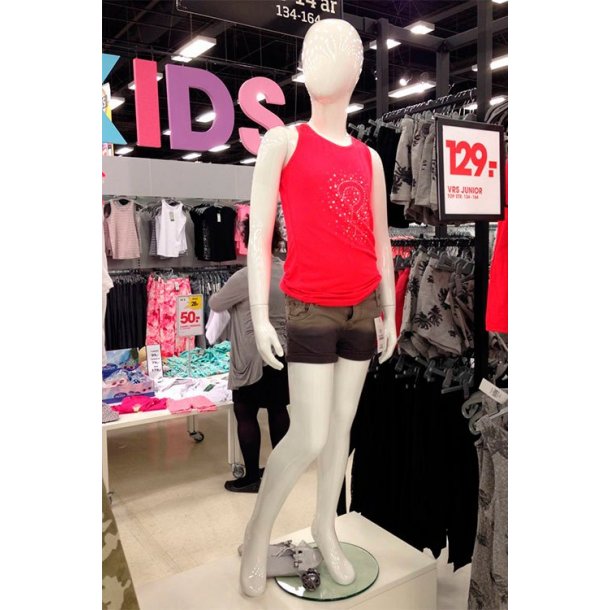 Abstract teenage pig mannequin with moon head