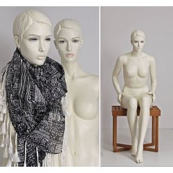 Mannequin - Sascha 1017 - sitting - stylistic with head &amp; make-up