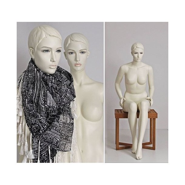 Mannequin - Sascha 1017 - sitting - stylistic with head &amp; make-up