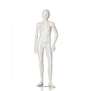 Stilistiska tweens gris mannekäng i elfenben