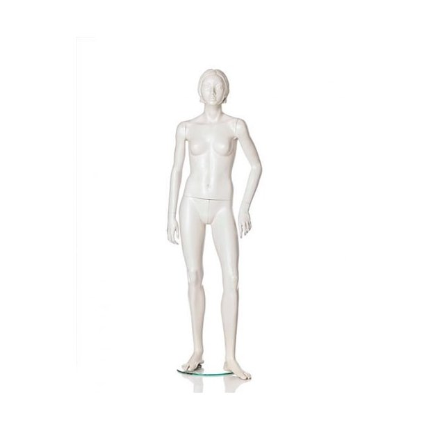 Stylistic tweens pig mannequin in ivory