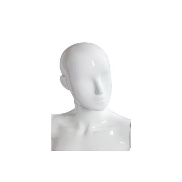 Mannequin head in white high gloss with holes for earrings - MIX