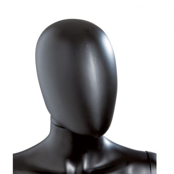 Mannequin head without facial features in black high gloss - lady - MIX