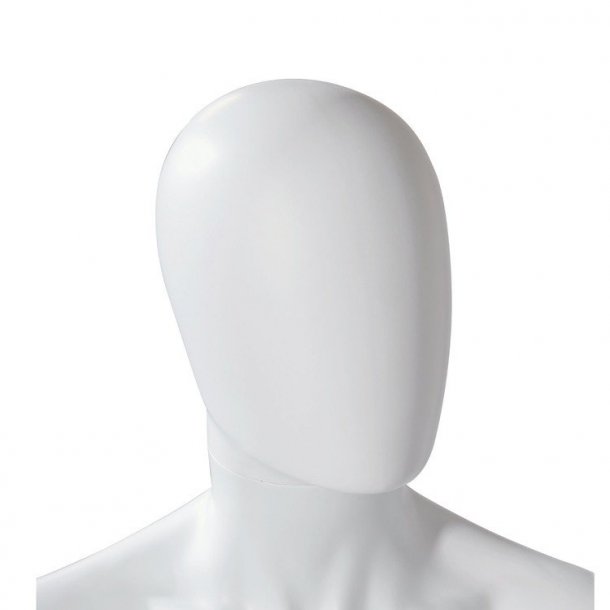 Mannequin head without facial features - men - white high gloss - MIX