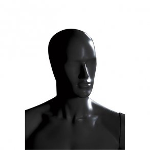 Manlig mannekänshuvud i svart - MIX