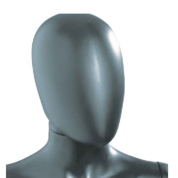 Mannequin head without facial features - men - gray - MIX