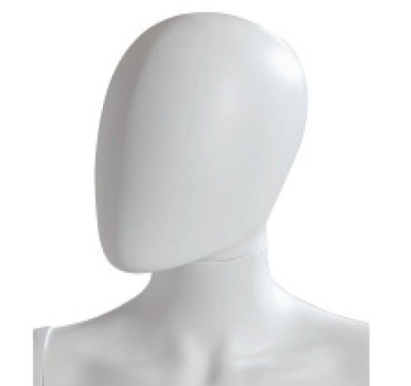 Mannequin head without facial features in white high gloss - lady - MIX ...