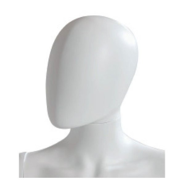 Mannequin head without facial features in white high gloss - lady - MIX