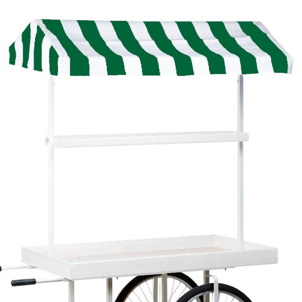 Marknadsvagn - Gatuvagn med gr&ouml;n/vit randig markis