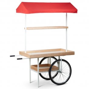 Marknadsvagn med rött tak - naturliga hyllor