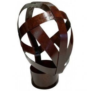 Metal mannequin head in lacquered rusty look height 31 cm