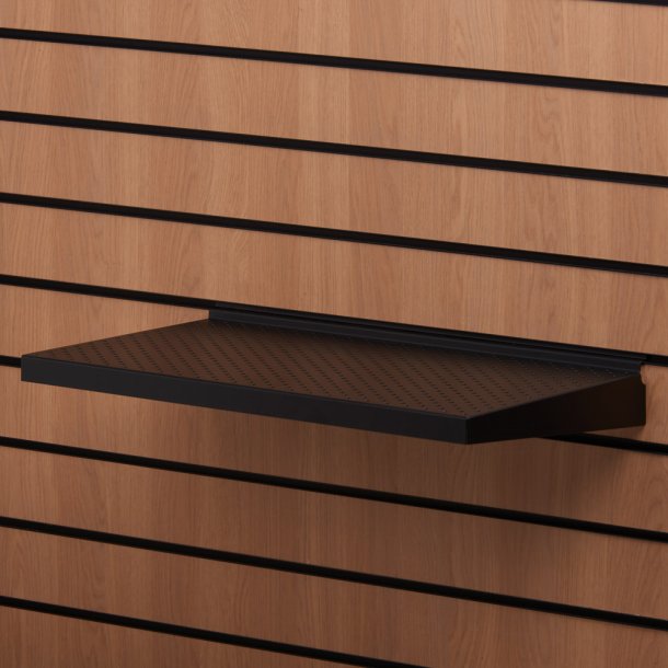 Metalhylde til rillepanel 60x35 cm sort