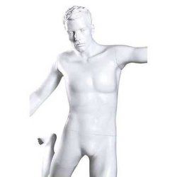Sportsmannequin, men, kicking soccer player