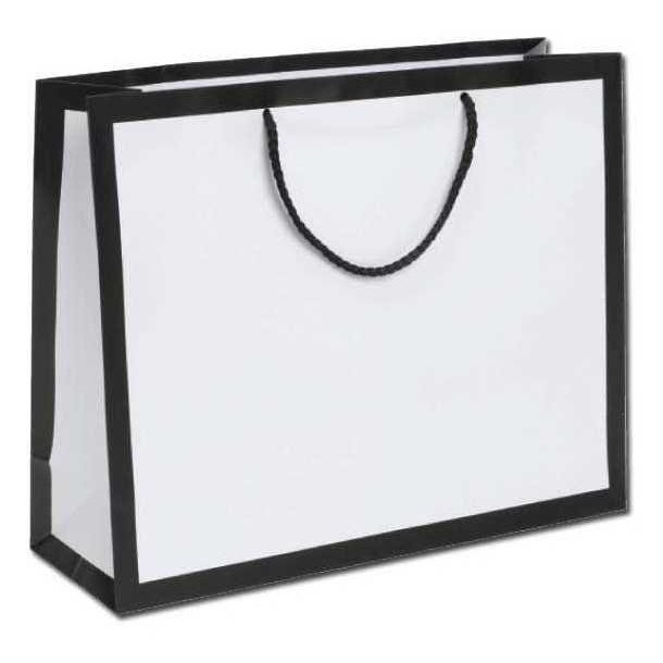 Luxury carrier bags with black edge, Medium and Small, 12 pcs