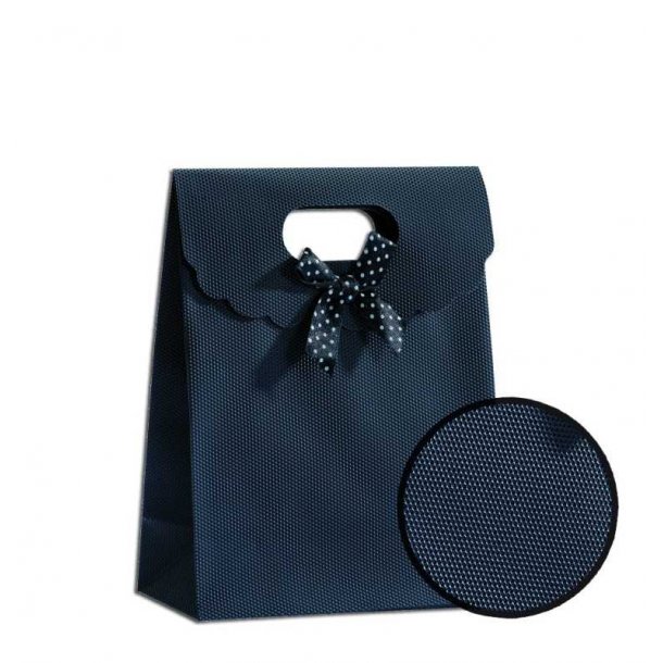 Small black gift bag with bow - 12x6xH16 - 10 pcs