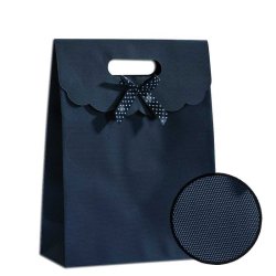 Medium-sized black gift bag with bow - 19x8xH26 - 10 pcs