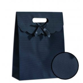 Medium-sized black gift bag with bow - 19x8xH26 - 10 pcs