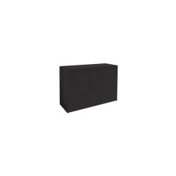 Slimline disk module 122 cm with closed front and 3 shelves, Black