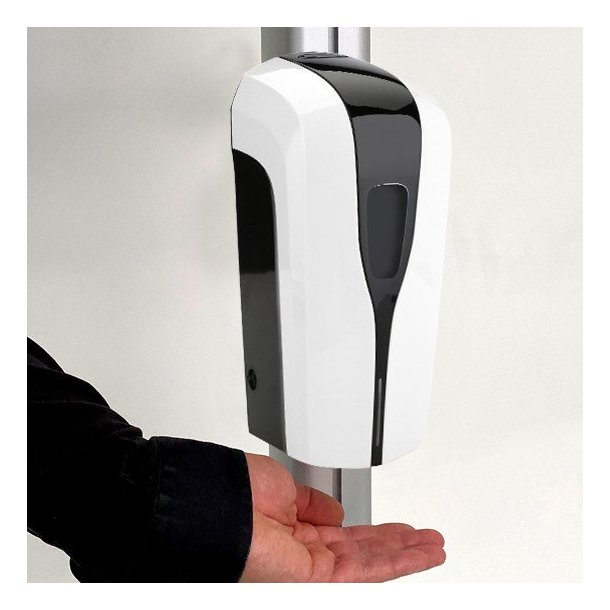 Multi Stand med 1000ml sprit dispenser, drypholder, bakke og Snap Frame A4