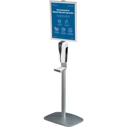 Multi Stand med 1000ml sprit dispenser, drypholder, bakke og Snap Frame A3