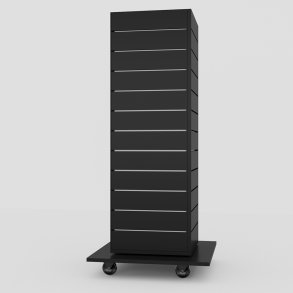 Rillepanel 4-sidet gondol sort H-135 cm