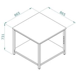 Presentation table, sales table in metal - W86 cm - White