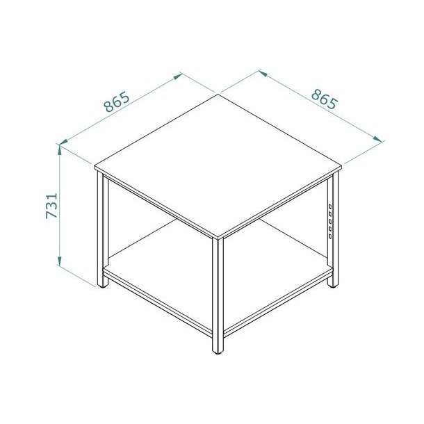 Presentation table, sales table in metal - W86 cm - White