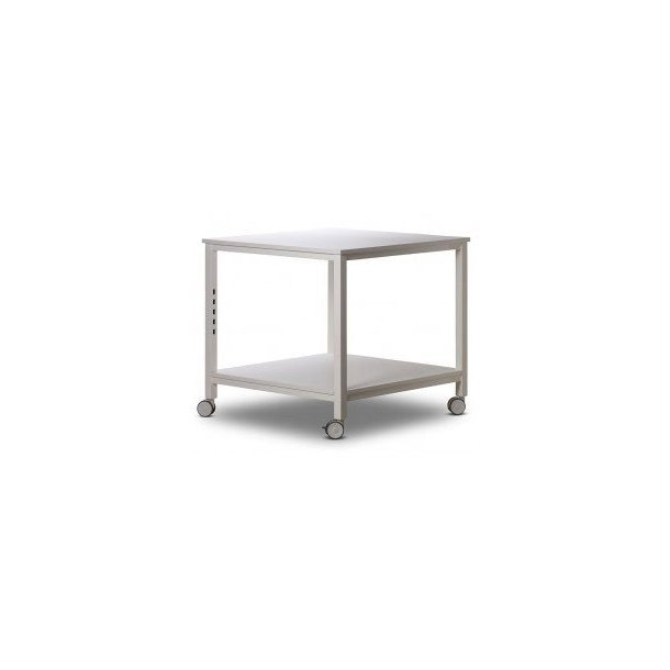 Presentation table, sales table with wheels - Metal frame - W86 cm - White