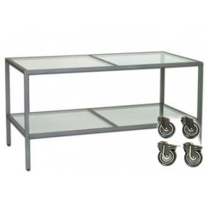 Sales table LUTON II with glass or melamine plates