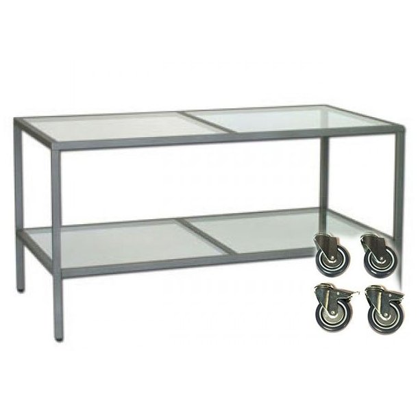 Sales table LUTON II with glass or melamine plates