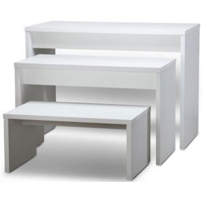 White sales tables, set of 3 sizes