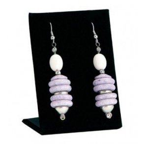 Örhängen visas i svart flock - 9 x 6 cm - 10 st