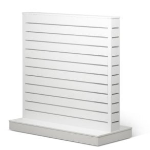 Double-sided groove panel gondola in chrome - White