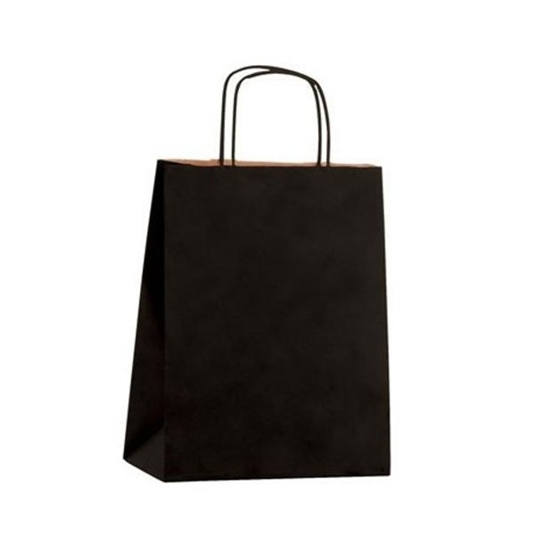 Paper bags - black with twisted handles - H44 cm - 50 pcs