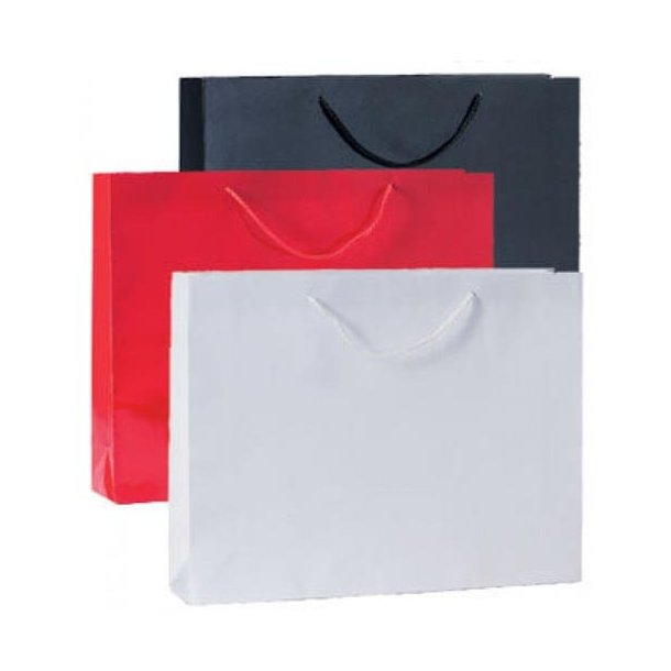 Paper bag - High gloss - White, Red, or Black - H33 cm - 12 pcs 