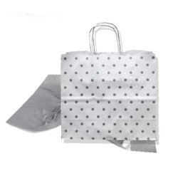 Paper bag with silver dots - H24 cm - 25 pcs
