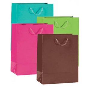 Papperspse - Mat - Presentpse med snöre - H23 cm - 12 st