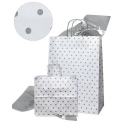 Paper bag with silver dots - H24 cm - 25 pcs