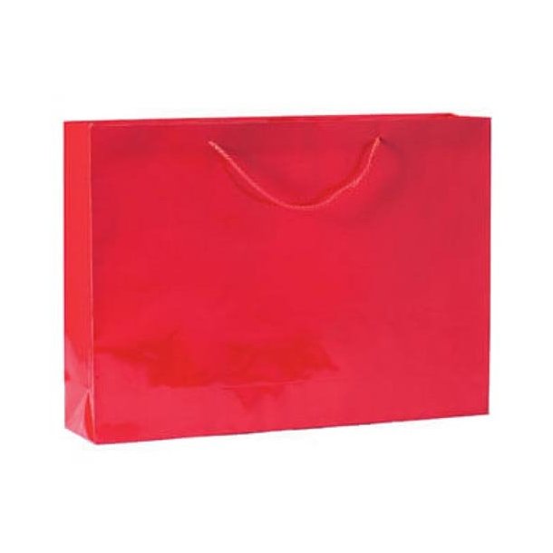 Paper bag - High gloss - White, Red, or Black - H33 cm - 12 pcs