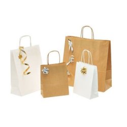 Genbrugs papirsposer - Hvide - H44 cm - 50 stk 