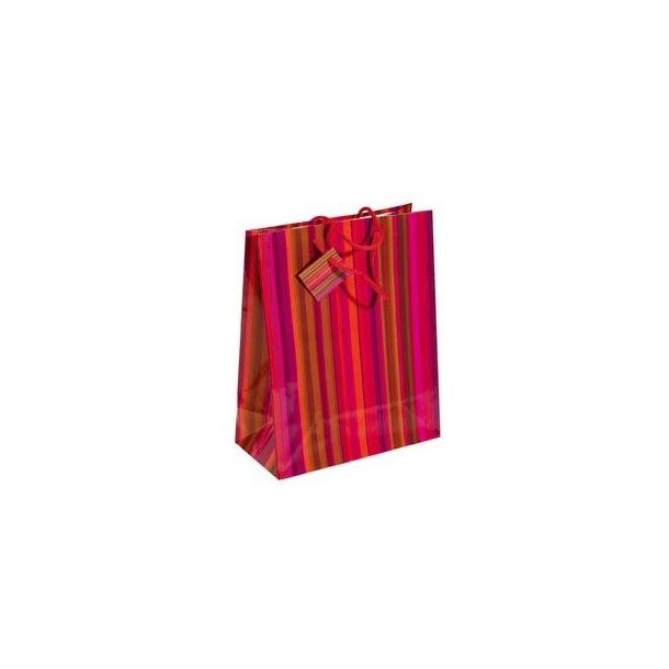 Paper bags - Red with pattern - Small - H13.7 cm - 20 pcs