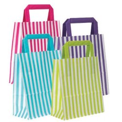 Paper bags - Striped - H22 cm - multiple colors - 50 pcs