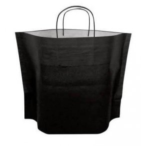 Papperspse - papperspse svart med vridna handtag - H34 cm - 50 st