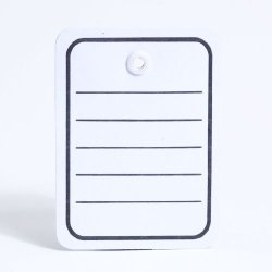 Signs with lines &amp; plastic holes - white - 1000 pcs