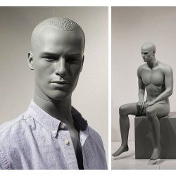 Patrick Grey 4 - sitting stylistic and charismatic gentleman mannequin