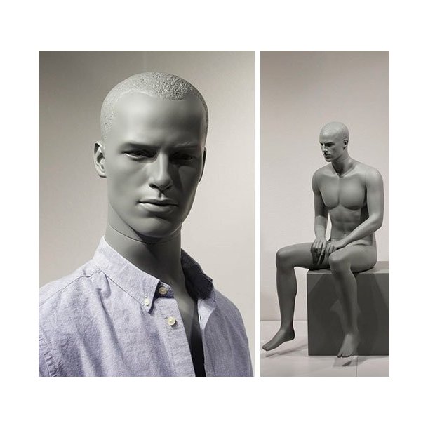 Patrick Grey 4 - sitting stylistic and charismatic gentleman mannequin