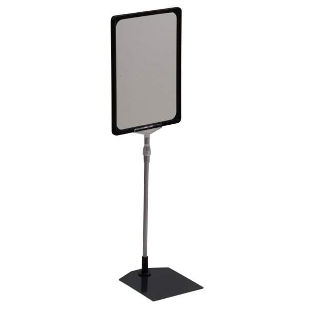 Plakatramme A4 i sort med teleskopstang